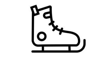 Animation of line sketch of snow ski boots icon video
