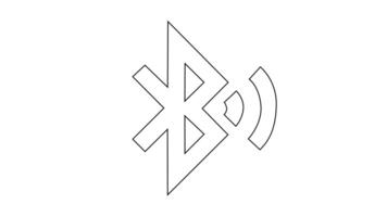 Animation of line sketch of Bluetooth connection icon video