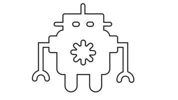 animated line sketch of robot icon video