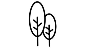 Animation of line sketch icon of two trees video