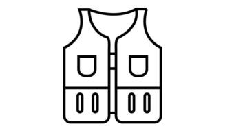Animation of line sketch of vest icon video