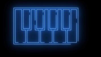 icon of piano keys with a glowing neon effect video