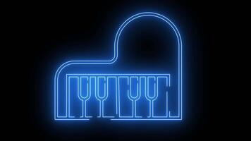 piano icon with a glowing neon effect video