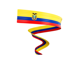 3d Flag Of Ecuador 3d Shiny Waving Twisted Ribbon Flag 3d Illustration png