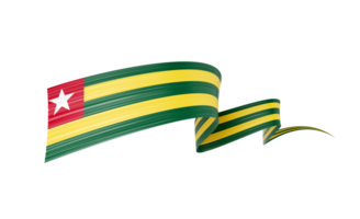 3d Flag Of Togo 3d Shiny Waving Togo Ribbon Flag 3d Illustration png