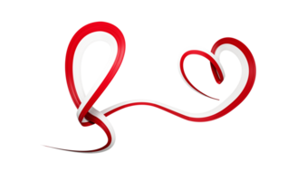 3d Flag Of Poland, Heart Shaped Wavy Awareness Ribbon flag, 3d illustration png