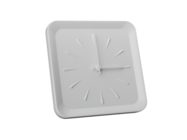 3d Simple White Square Wall Clock 3 O' Clock Three O' Clock, 3d illustration png