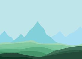 Landscape of hills and mountains in flat style. Abstract shapes. vector