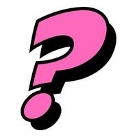 Question mark 3d style colorful modern typography vector
