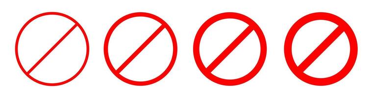 Prohibition symbol set red color vector