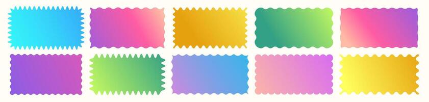 Cloudy wave curve edge borders set vector