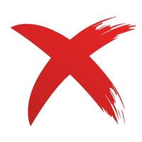 Cross symbol red color flat style vector