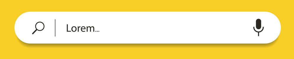 Search bar Internet browser on yellow background vector