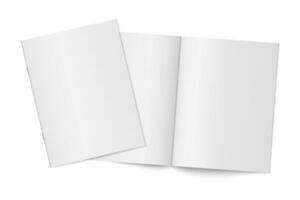 Mockup of two thin books with soft cover isolated. vector