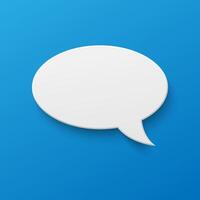 white blank paper speech bubble, message box vector