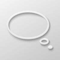 white blank speech bubble icon on white gradient background. vector