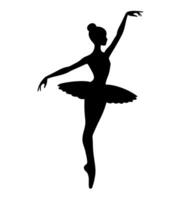 Silhouette of ballerina on a white background. Ballerina in a tutu. Ballet dancing. Ballet dancer silhouette. vector