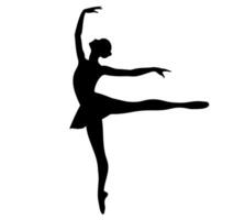 Silhouette of ballerina on a white background. Ballet dancing. Ballet dancer silhouette. vector