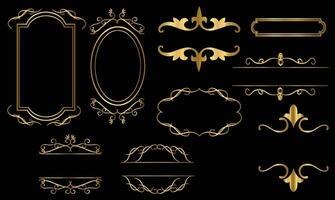 Golden Frames and Ornaments Template vector