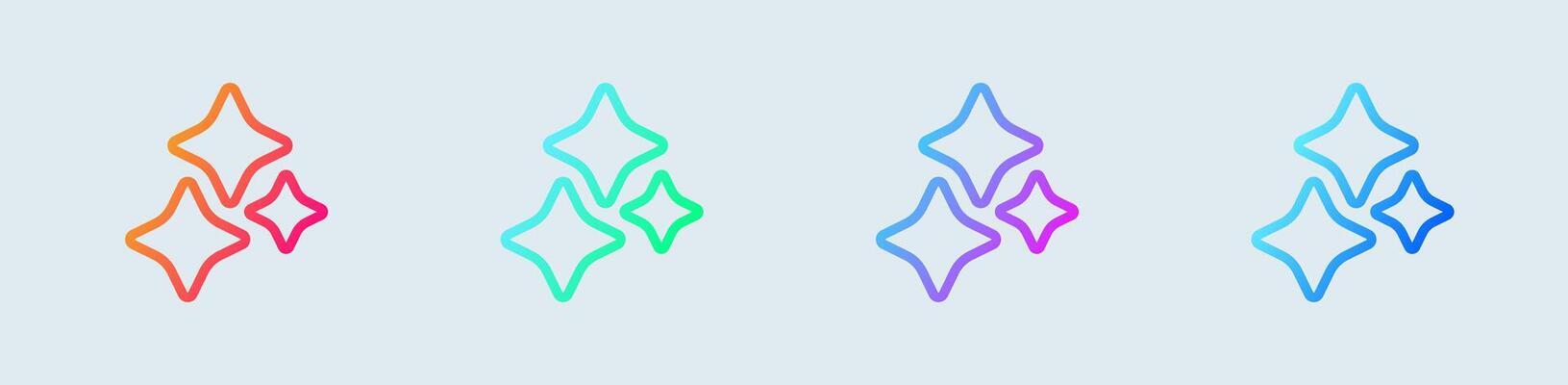 Sparkle line icon in gradient colors. Magic signs illustration.