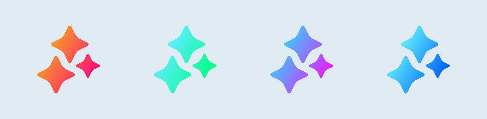 Sparkle solid icon in gradient colors. Magic signs illustration.