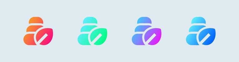 Meditation solid icon in gradient colors. Relaxation signs illustration. vector