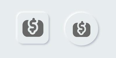 Contribute solid icon in neomorphic design style. Support signs illustration. vector