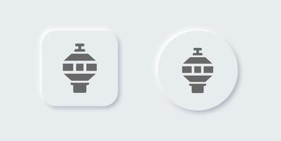 Control solid icon in neomorphic design style. Terminal signs illustration. vector