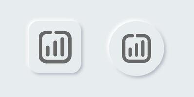 Report line icon in neomorphic design style. Statistic signs illustration. vector