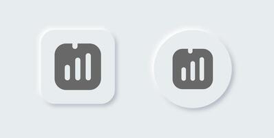 Report solid icon in neomorphic design style. Statistic signs illustration. vector