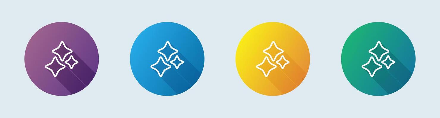 Sparkle line icon in flat design style. Magic signs illustration.