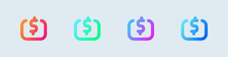 Contribute line icon in gradient colors. Support signs illustration. vector