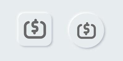 Contribute line icon in neomorphic design style. Support signs illustration. vector