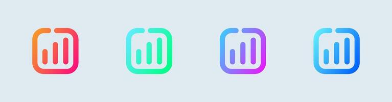 Report line icon in gradient colors. Statistic signs illustration. vector