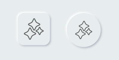 Sparkle line icon in neomorphic design style. Magic signs illustration. vector
