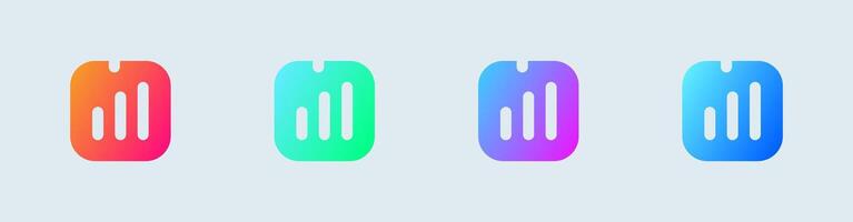Report solid icon in gradient colors. Statistic signs illustration. vector