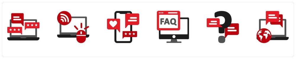 A set of 6 business icons as review, rss, feedback vector