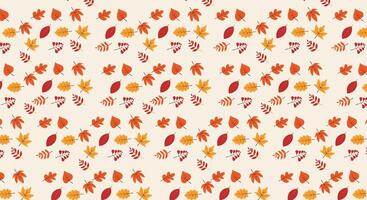 autumn leaves seamless pattern background design template vector
