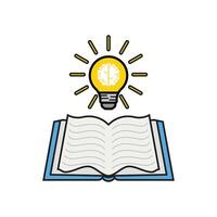 light bulb with book icon design template vector