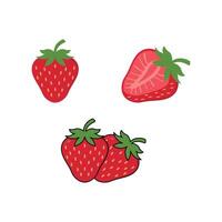strawberry icon design on white background vector