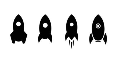 Rocket icons set. Spaceship launch icon collection. Rocketship launch icons concept. vector
