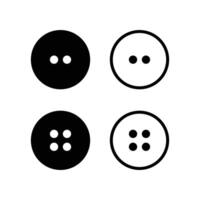 Sewing button icons set. Clothes buttons collection in outline and filled style. Button symbol vector