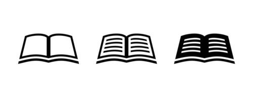 Book icon set. Open book icon . Book symbols. vector