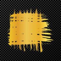 Gold brush stroke in square form on dark background vector