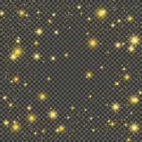 Gold glittering dust on a gray background. Dust with gold glitter effect and empty space for your text. illustration vector