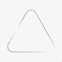 Silver glowing rounded triangle frame vector