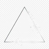Silver glowing triangle frame with sparkles vector