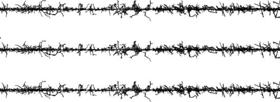 a black and white image of a line of ink, barbed wire fabric frame, a series of black and white lines with branches, barbed wire seamless pattern, vector