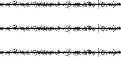 a black and white image of a line of ink, barbed wire fabric frame, a series of black and white lines with branches, barbed wire seamless pattern, vector