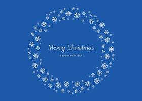 Merry Christmas background with snowflakes in circle vector